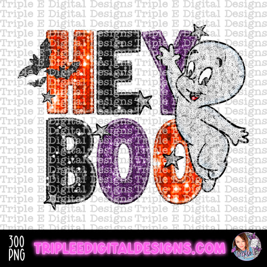 Hey Boo Design PNG