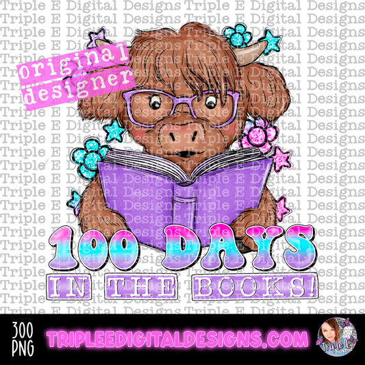 100 Days In The Books PNG Design