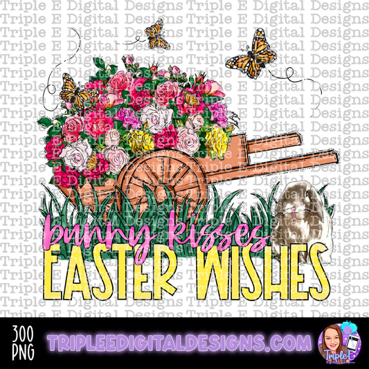 Bunny Kisses Easter Wishes PNG