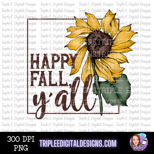 Happy Fall, Y’all Full Color PNG
