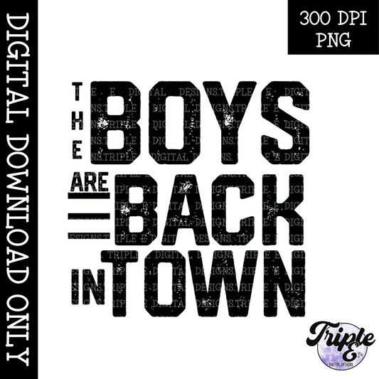 Boys are Back in Town Lyrics Mens PNG DESIGN