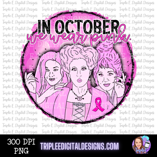 In October, We Wear Pink PNG